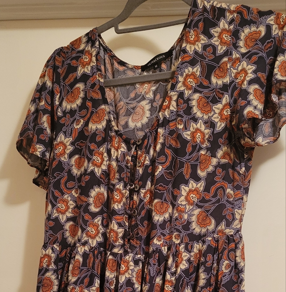 Olivaceous Boho Dress Multi Color SIZE M